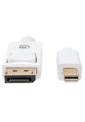 Кабель Mini DisplayPort-DisplayPort M/M 2.0м, білий, Manhattan