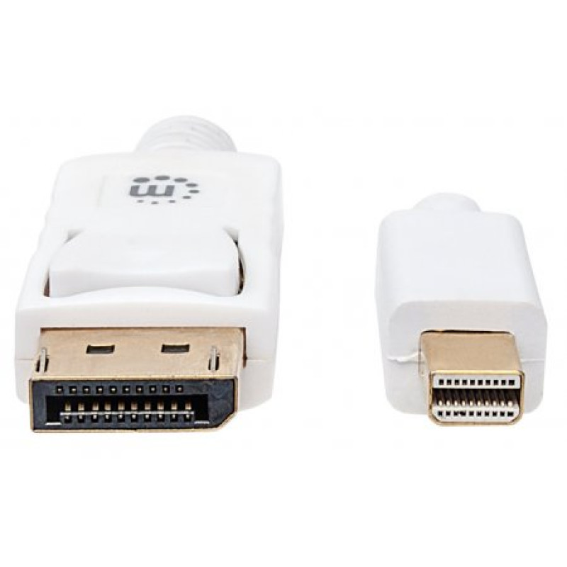 Кабель Mini DisplayPort - DisplayPort M/M 2.0м, білий, Manhattan