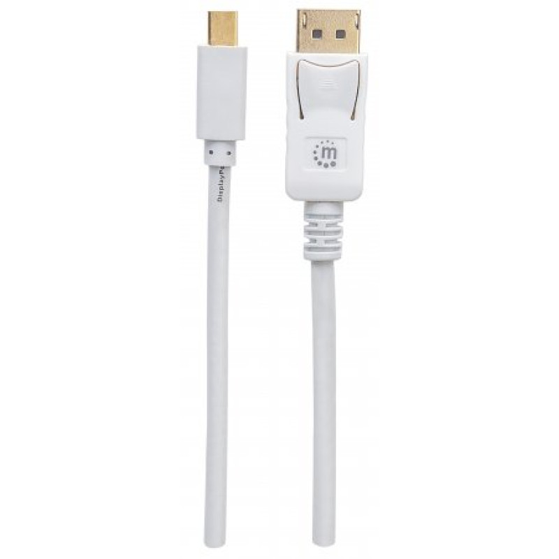 Кабель Mini DisplayPort - DisplayPort M/M 2.0м, білий, Manhattan