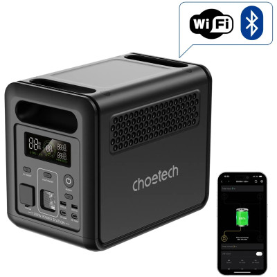 Зарядна станція Choetech BS068 1200Вт (1024Вт/г) AC,LiFePo4,MPPT, UPS, USB-C PD100 Вт Зарядна станція Choetech BS068 1200Вт (1024Вт/г) AC,LiFePo4,MPPT, UPS, USB-C PD100 Вт