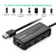 Хаб USB 3.0 Type A -> 3xUSB 2.0 + RJ45 1000M Ethernet Чорний UGREEN
