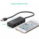 Хаб USB 3.0 Type A -> 3xUSB 2.0 + RJ45 1000M Ethernet Чорний UGREEN
