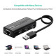 Хаб USB 3.0 Type A -> 3xUSB 2.0 + RJ45 1000M Ethernet Чорний UGREEN