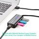 Хаб USB 3.0 Type A -> 3xUSB 2.0 + RJ45 1000M Ethernet Чорний UGREEN