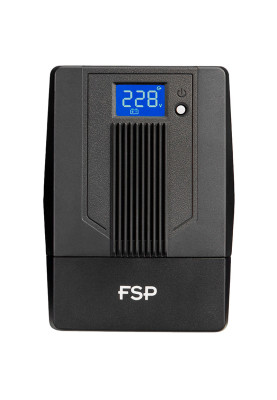 ДБЖ FSP iFP-800, 800ВА/480Вт, LCD, Schuko*2. 230V/50Hz ,w/o RJ45,w/ USB, Black, 12V/9Ah*1,CIS