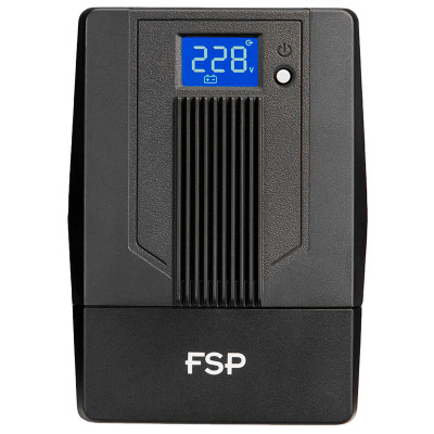 ДБЖ FSP iFP-800, 800ВА/480Вт, LCD, Schuko*2. 230V/50Hz, USB, Black