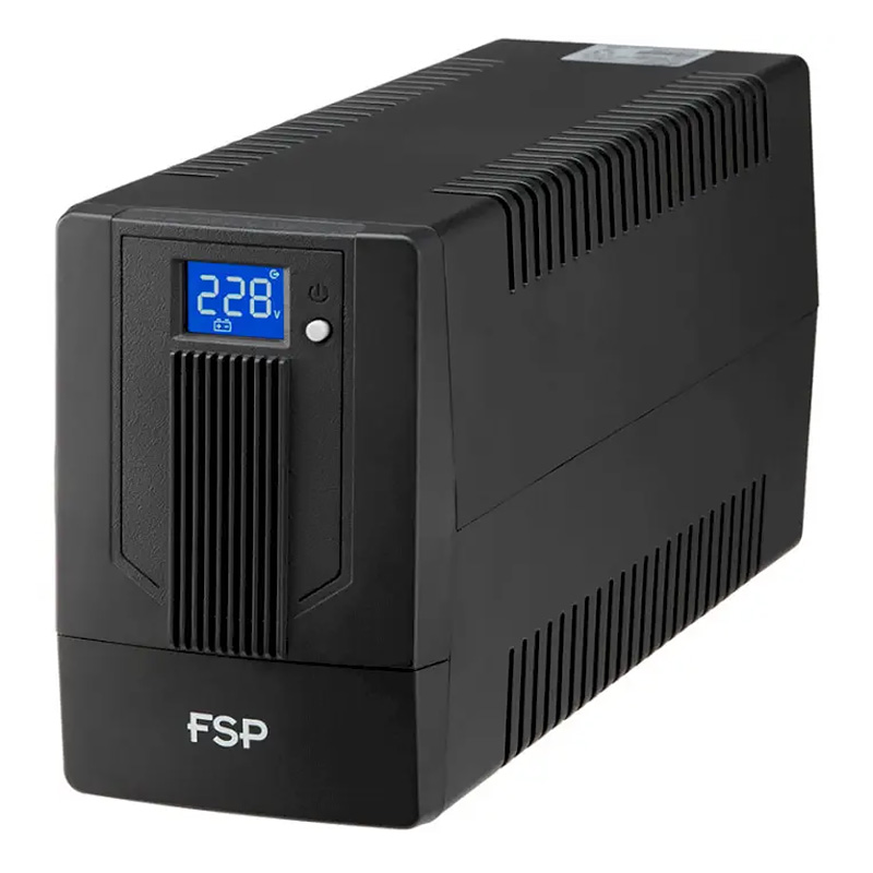 ДБЖ FSP iFP-800, 800ВА/480Вт, LCD, Schuko*2. 230V/50Hz ,w/o RJ45,w/ USB, Black, 12V/9Ah*1,CIS