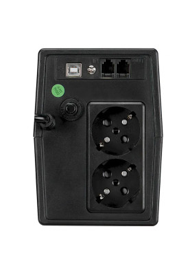 ДБЖ FSP iFP-800, 800ВА/480Вт, LCD, Schuko*2. 230V/50Hz ,w/o RJ45,w/ USB, Black, 12V/9Ah*1,CIS