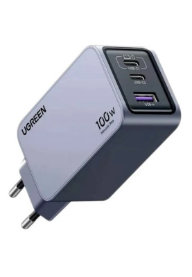 Зарядний пристрій 3xUSB 100W (2xUSB-C+USB-A) Gan Nexode Pro сірий X757 Ugreen