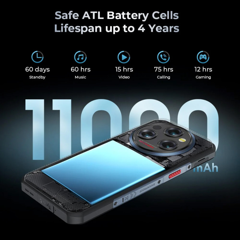 Смартфон Oukitel WP35 5G 6.6" FHD+ /8GB+256GB/ MTK6100+ /11000mAh /64+32Мп/ IP69K /NFC Brown