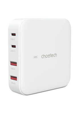Зарядний пристрій 4xUSB 100W GaN (2хUSB-C+2хUSB-A) Desktop Charger білий Choetech