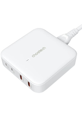 Зарядний пристрій 4xUSB 100W GaN (2хUSB-C+2хUSB-A) Desktop Charger білий Choetech
