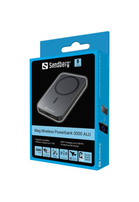 УМБ Sandberg Mag Wireless 5000mAh 20W 1USB-C Qi Wireless 15W