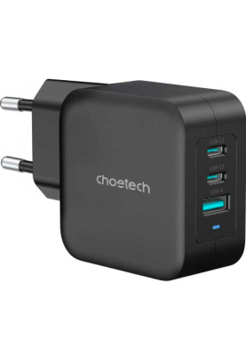 Зарядний пристрій 3xUSB 100W GaN (2хUSB-C+1хUSB-A) Wall Charger чорний Choetech