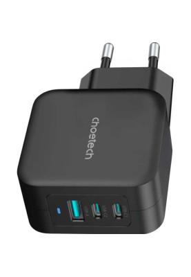 Зарядний пристрій 3xUSB 100W GaN (2хUSB-C+1хUSB-A) Wall Charger чорний Choetech