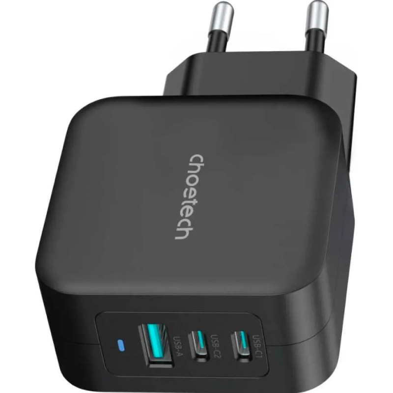 Зарядний пристрій 3xUSB 100W GaN (2хUSB-C+1хUSB-A) Wall Charger чорний Choetech