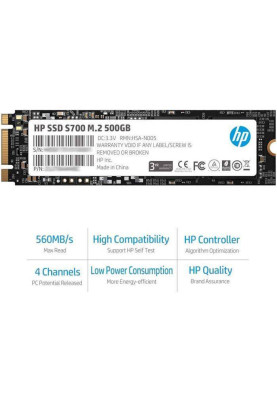 SSD 500Gb HP S700 M.2 2280 SATA III 3D NAND, Retail