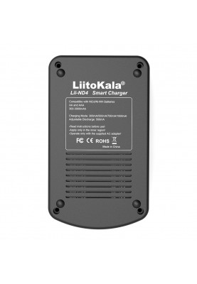 Зарядний пристрій LiitoKala Lii-ND4, 4x(NiMH/NiCd) + 1*9V(крона), discharge function, display