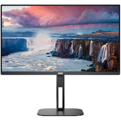 TFT 27" AOC 27V5C/BK, FHD, IPS, 75Гц, 1 мс, HDMI, DP, USB-C, USB-hub, HAS, Pivot, колонки, чорний