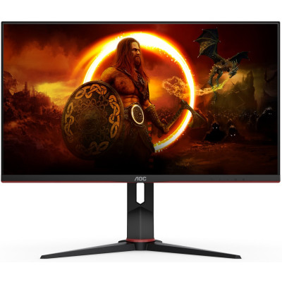 Монітор TFT 28" AOC U28G2XU2/BK, IPS, UHD, 144Hz, 1ms (GtG), 2 x HDMI, 2 x DP, USB, HAS, Pivot, колонки, чорний з червоним