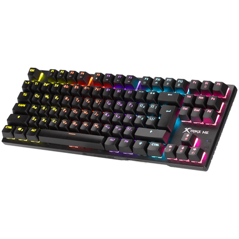 Клавіатура ігрова механічна XTRIKE ME GK-983 UA 87кл. райдужна LED підсвітка, USB, чорна