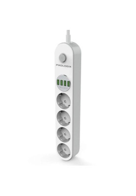 Power filtr 2.0м ProLogix Premium (PR-SE4432W) 4 розетки, 4 USB, білий