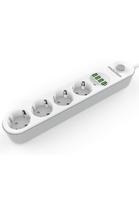 Power filtr 2.0м ProLogix Premium (PR-SE4432W) 4 розетки, 4 USB, білий