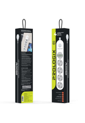 Power filtr 2.0м ProLogix Premium (PR-SE4432W) 4 розетки, 4 USB, білий