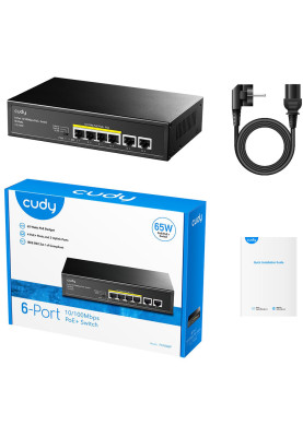 Комутатор Cudy FS1006P, 6 портовий 10/100M PoE+Switch 60W