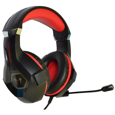 Гарнітура Microlab G7, 3,5мм+USB, Black-Red