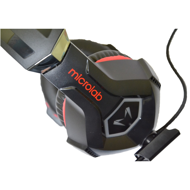 Навушники з мікрофоном Microlab  G7 black+red