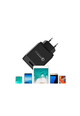Зарядний пристрій 1xUSB 18W (USB A QC 3.0) Fast Charger Black CD122 Ugreen