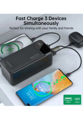 УМБ Choetech 50000mAh, 22,5W PD QC3.0, USB-C In/out, 2xUSB-A Li-pol чорна
