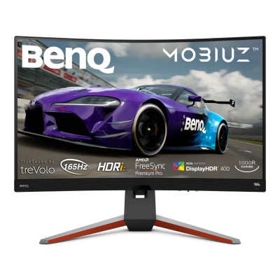 Монітор TFT 31.5" BenQ EX3210R, вигнутий, VA, QHD, 165Hz, HDMIx2, DP, хаб, чорний з срібл.