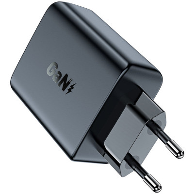 Зарядний пристрій 2xUSB 50W (USB-C+USB-C) Gan A29 Fast Charger Black Acefast