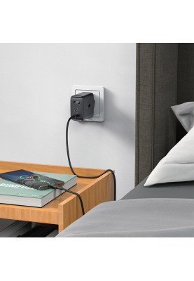 Зарядний пристрій 2xUSB 50W (USB-C+USB-C) Gan A29 Fast Charger Black Acefast