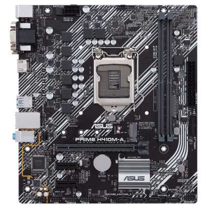 Материнська плата ASUS PRIME H410M-A/CSM (1200/H410, 2*DDR4, 1xPCIex16, HDMI/DVI/VGA, 4xSATAІІІ, M.2, GLan, 7.1ch, mATX)