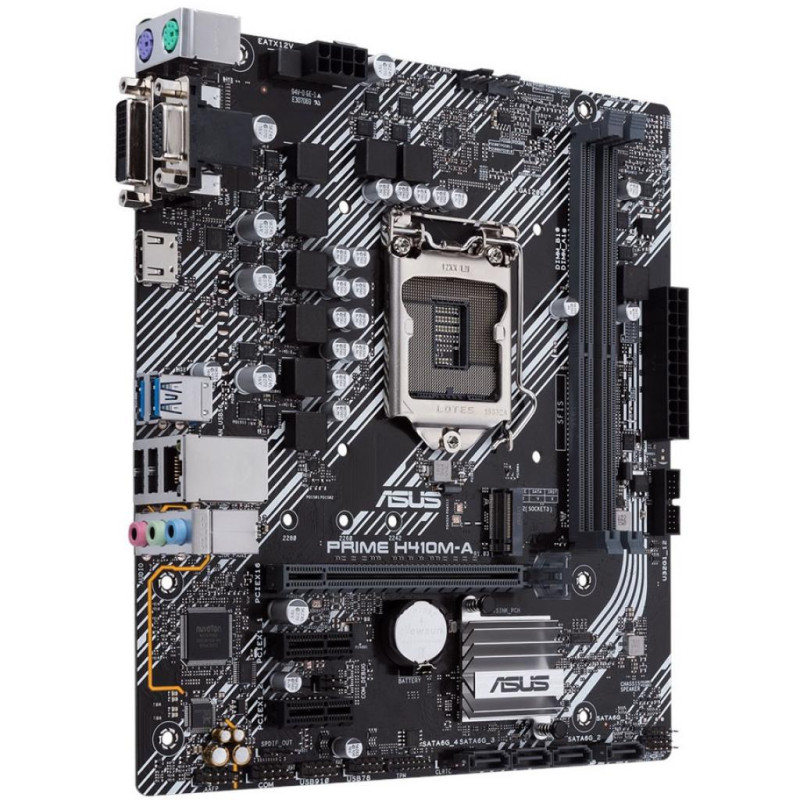 Материнська плата ASUS PRIME H410M-A/CSM (1200/H410, 2*DDR4, 1xPCIex16, HDMI/DVI/VGA, 4xSATAІІІ, M.2, GLan, 7.1ch, mATX)
