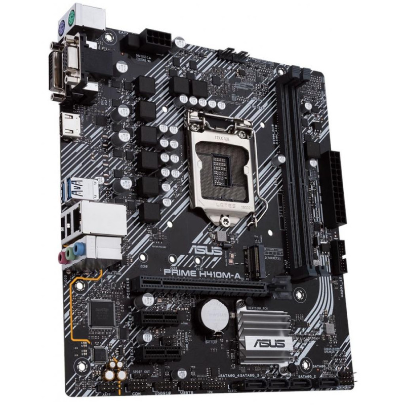 Материнська плата ASUS PRIME H410M-A/CSM (1200/H410, 2*DDR4, 1xPCIex16, HDMI/DVI/VGA, 4xSATAІІІ, M.2, GLan, 7.1ch, mATX)