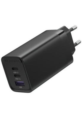 Зарядний пристрій 3xUSB 65W (2xUSB-C+USB-A) PD3.0+QC4.0 чорний Vention
