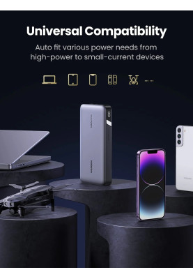 УМБ Ugreen 25000mAh 145W PB205 2xUSB C+USB A, PD3.0+QC3.0, наскрізне живлення 65Вт