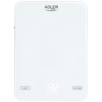 Ваги кухонні Adler AD 3177 white електронні/10кг/г; мл, унція/ USB type C/ автовимкнення/ скло