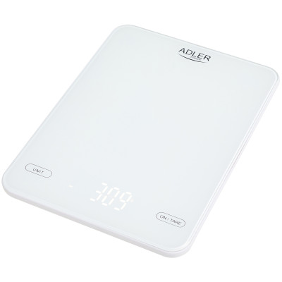 Ваги кухонні Adler AD 3177 white електронні/10кг/г; мл, унція/ USB type C/ автовимкнення/ скло