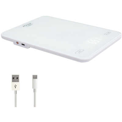 Ваги кухонні Adler AD 3177 white електронні/10кг/г; мл, унція/ USB type C/ автовимкнення/ скло