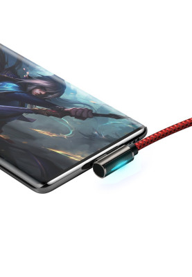 Кабель USB3.1 AM-Type-C M, 1 м, 66W, 90° Червоний, Legend Series Elbow CATCS Baseus