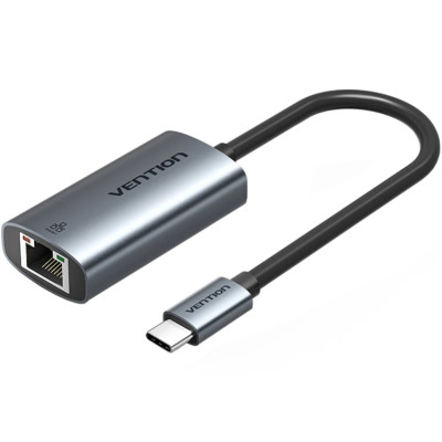 Перехідник USB 3.1 Type-C--> Ethernet RJ45 1000Mb чорний Aluminum Alloy Type Vention