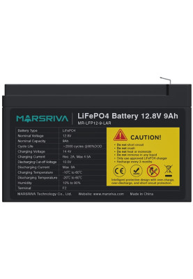 Акумуляторна батарея Marsriva 12.8V, 9.0A, літієва батарея