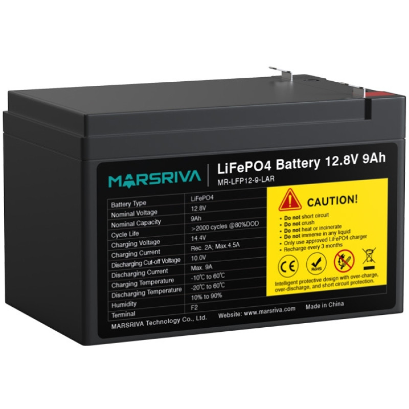 Акумуляторна батарея Marsriva 12.8V, 9.0A, літієва батарея