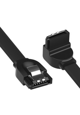 Кабель UGREEN SATA 3.0  F/F, чорний, 50см, L-конектор, чорний