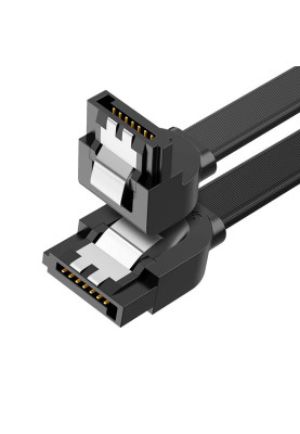 Кабель UGREEN SATA 3.0  F/F, чорний, 50см, L-конектор, чорний